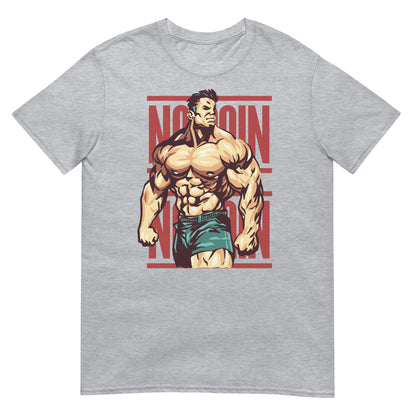 camiseta no pain no gain gym gimnasio fitness en color gris