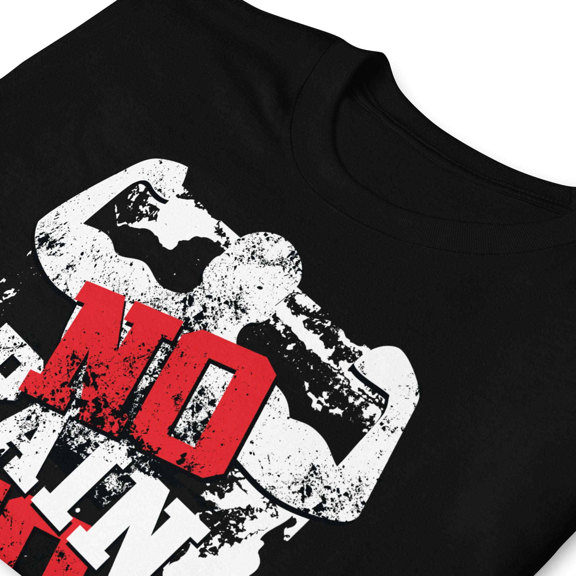 detalle de camiseta no pain no gain gym gimnasio fitness en color negro