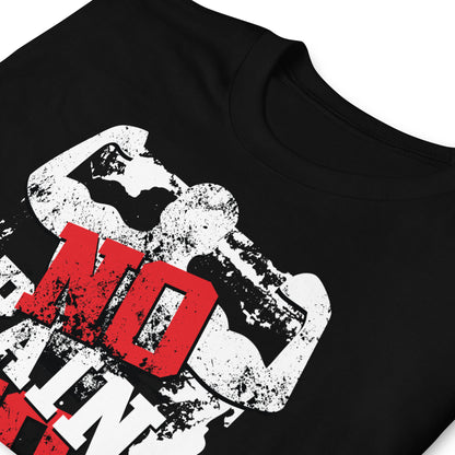 detalle de camiseta no pain no gain gym gimnasio fitness en color negro