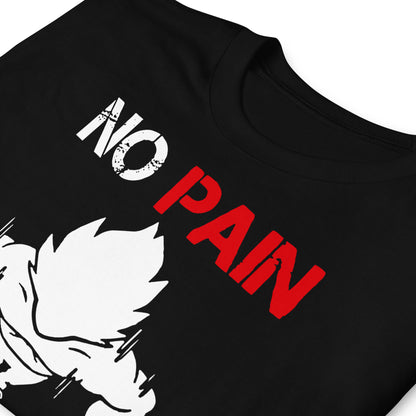 detalle de camiseta no pain no gain gym gimnasio fitness en color negro