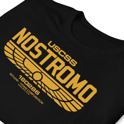 detalle de camiseta nostromo alien negra