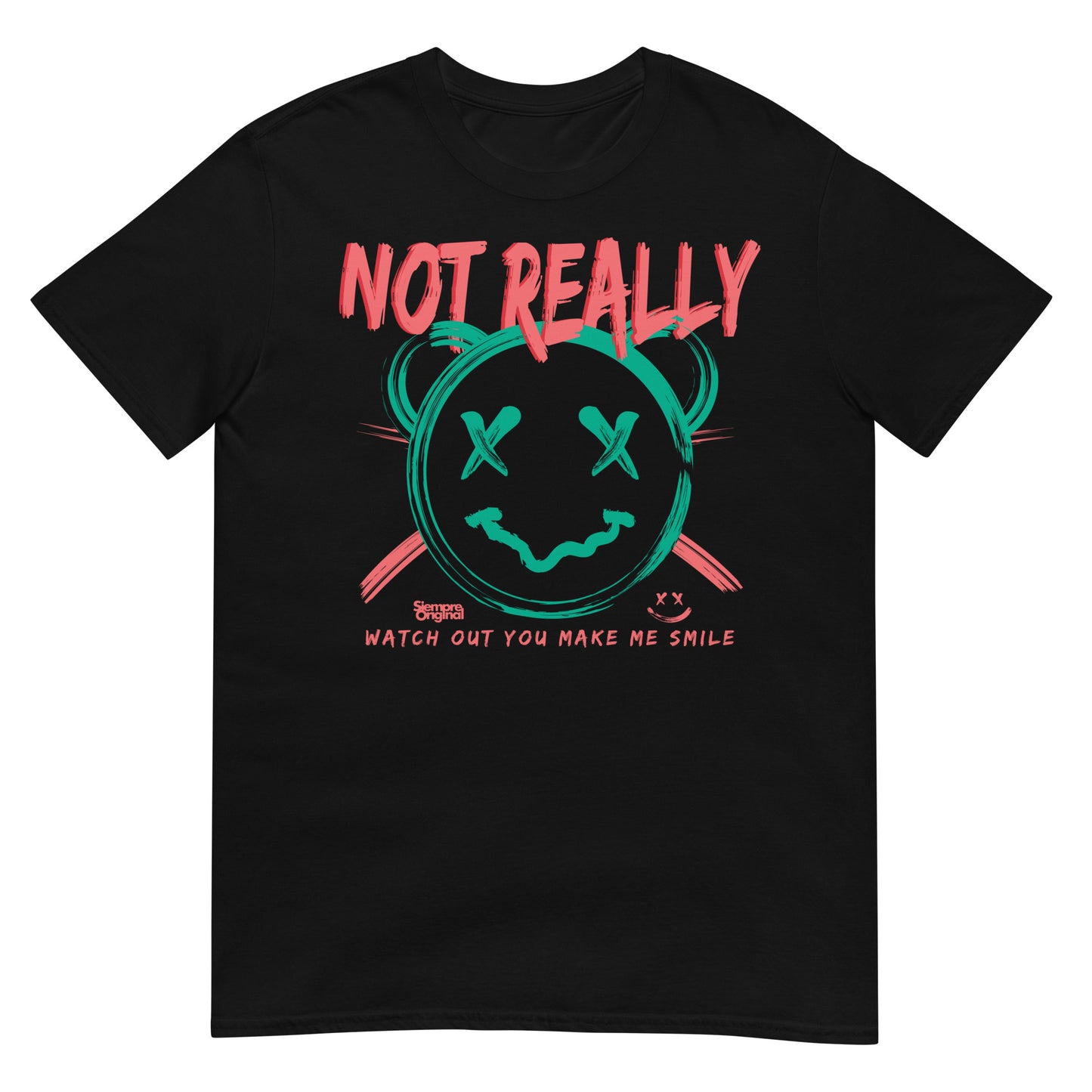 camiseta not really teddy bear siempre original urban en color negro