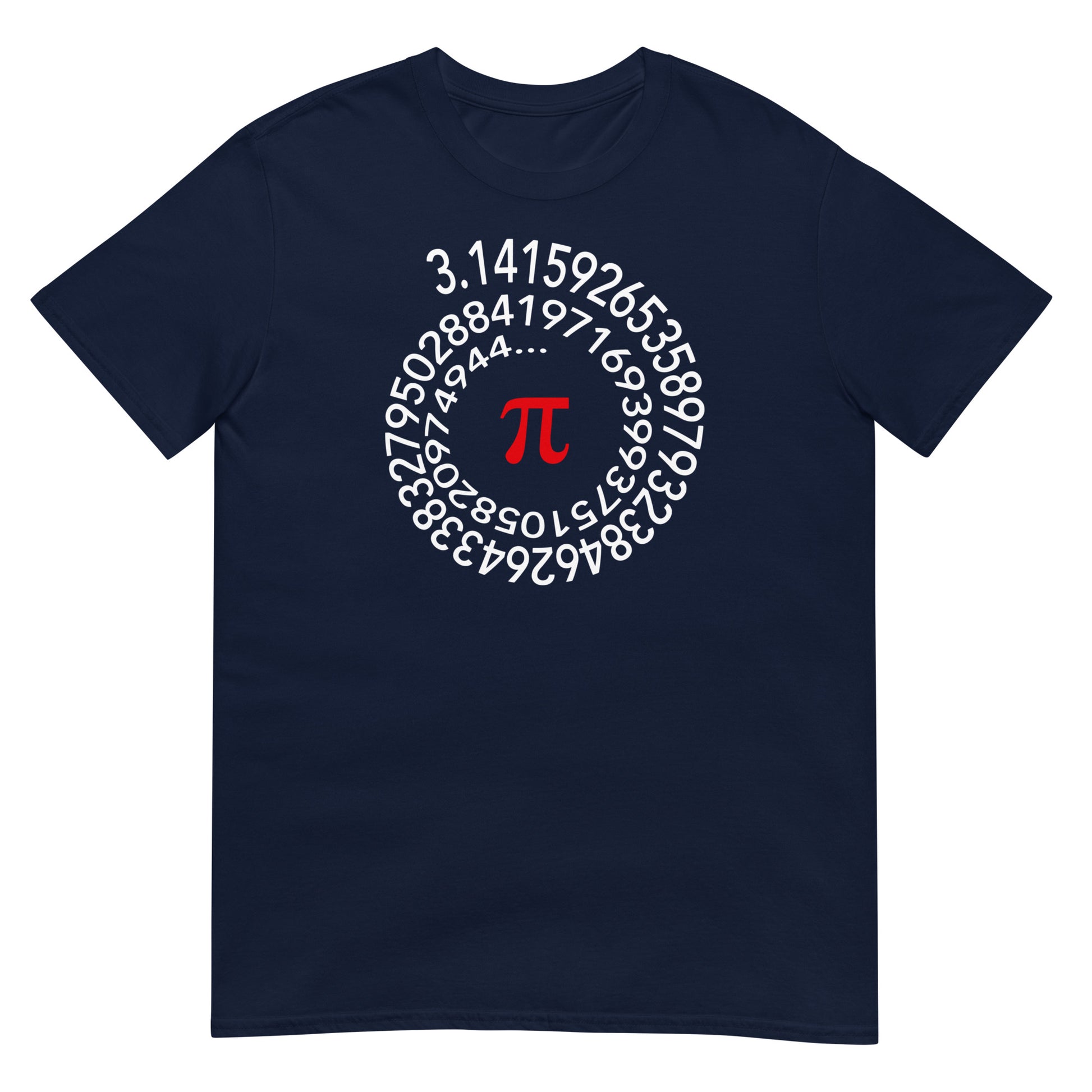 camiseta numero pi azul marino