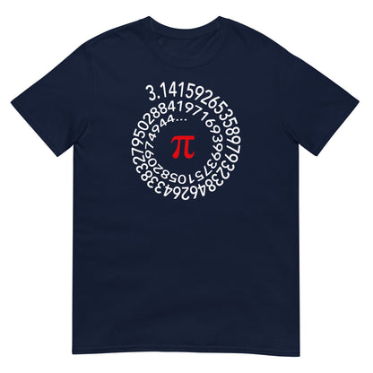 camiseta numero pi azul marino