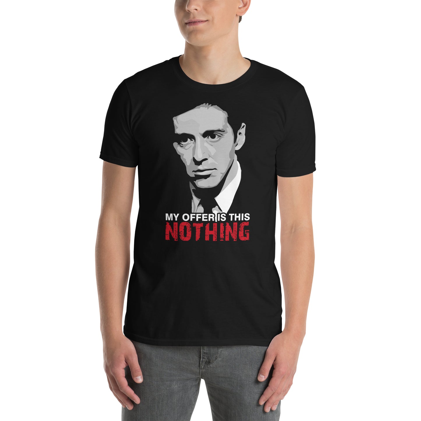 hombre con camiseta oferta nada el padrino negra