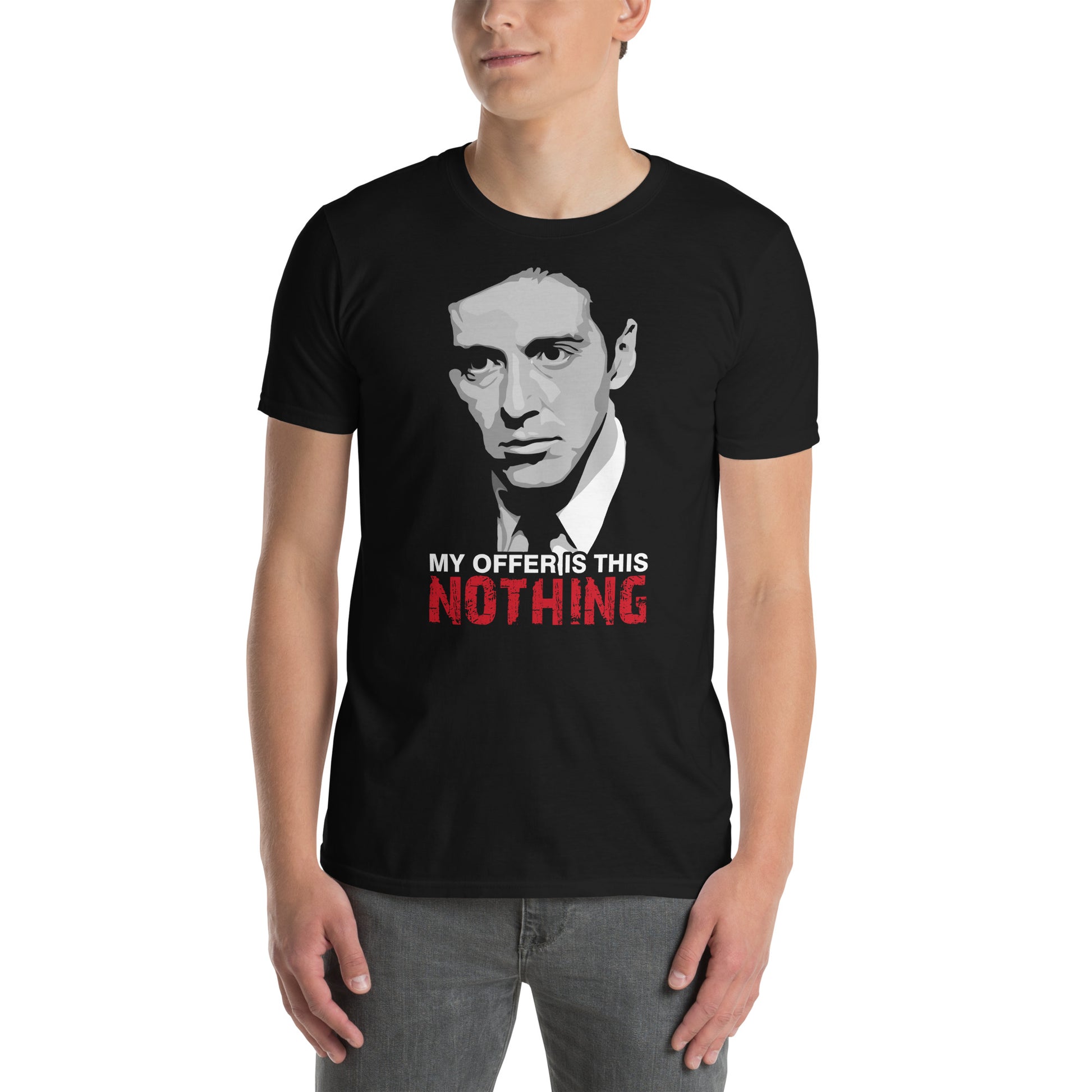 hombre con camiseta oferta nada el padrino negra