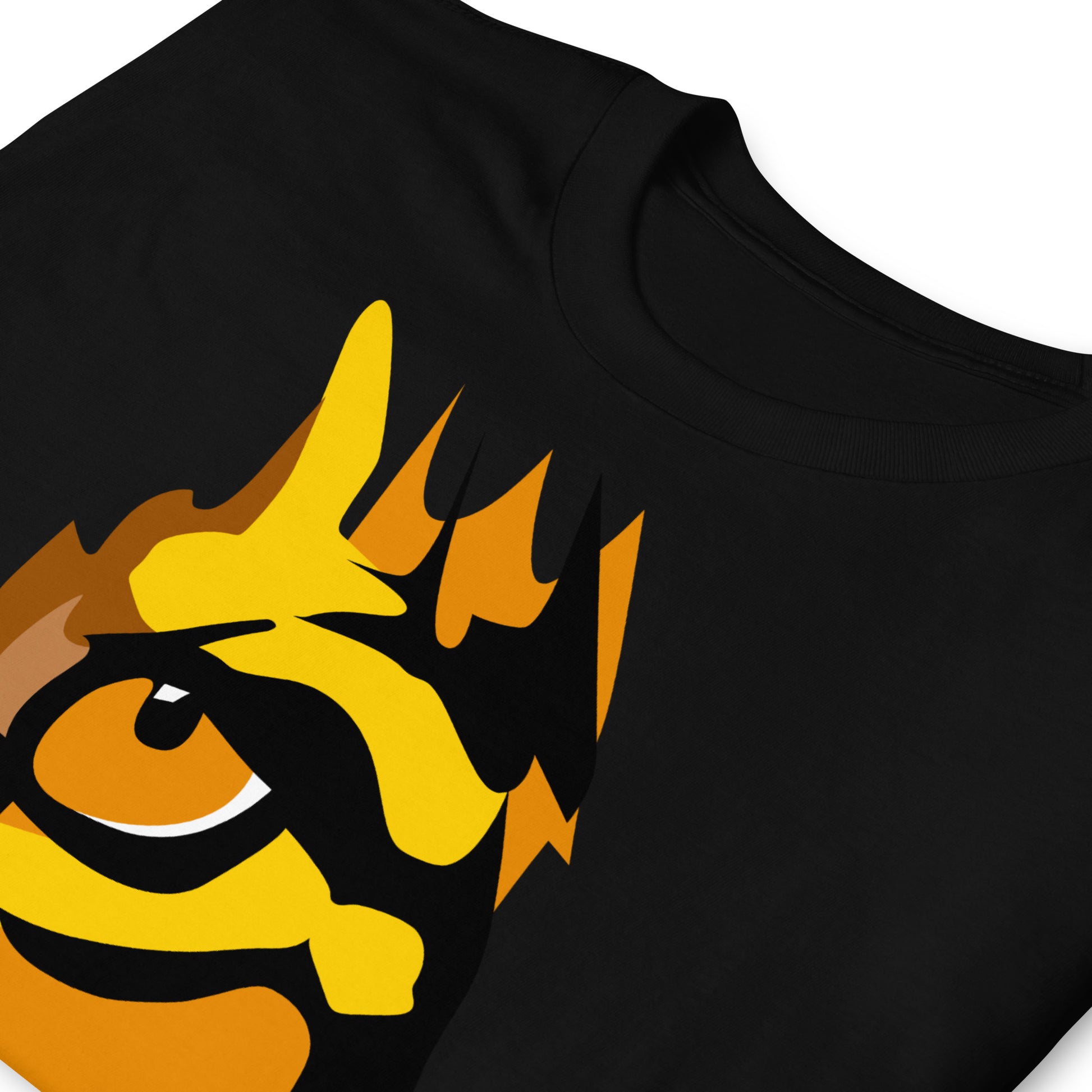 detalle de camiseta eye of the tiger rocky boxeo negra
