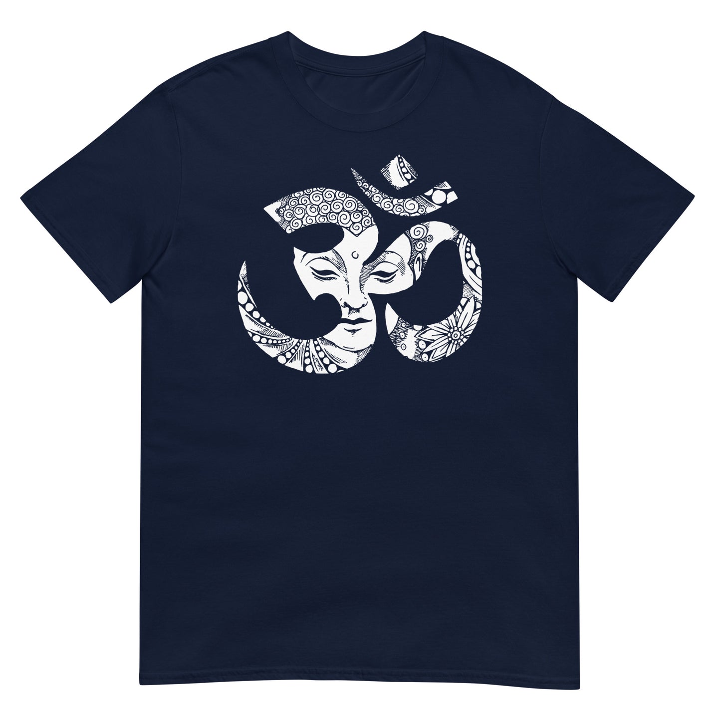 camiseta om con buda azul marino