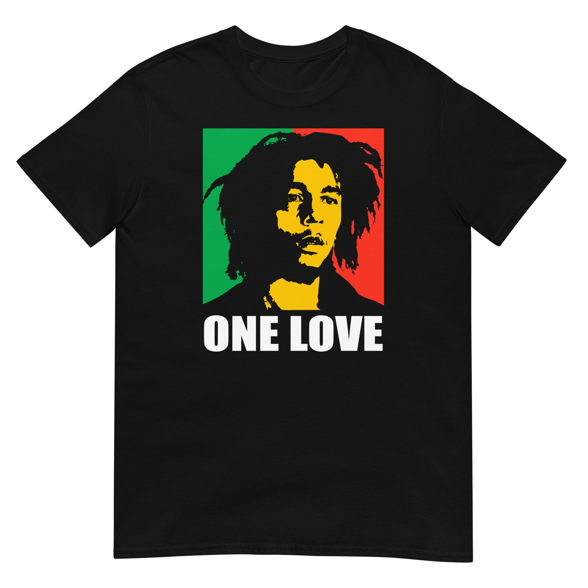camiseta one love reggae bob marley negra