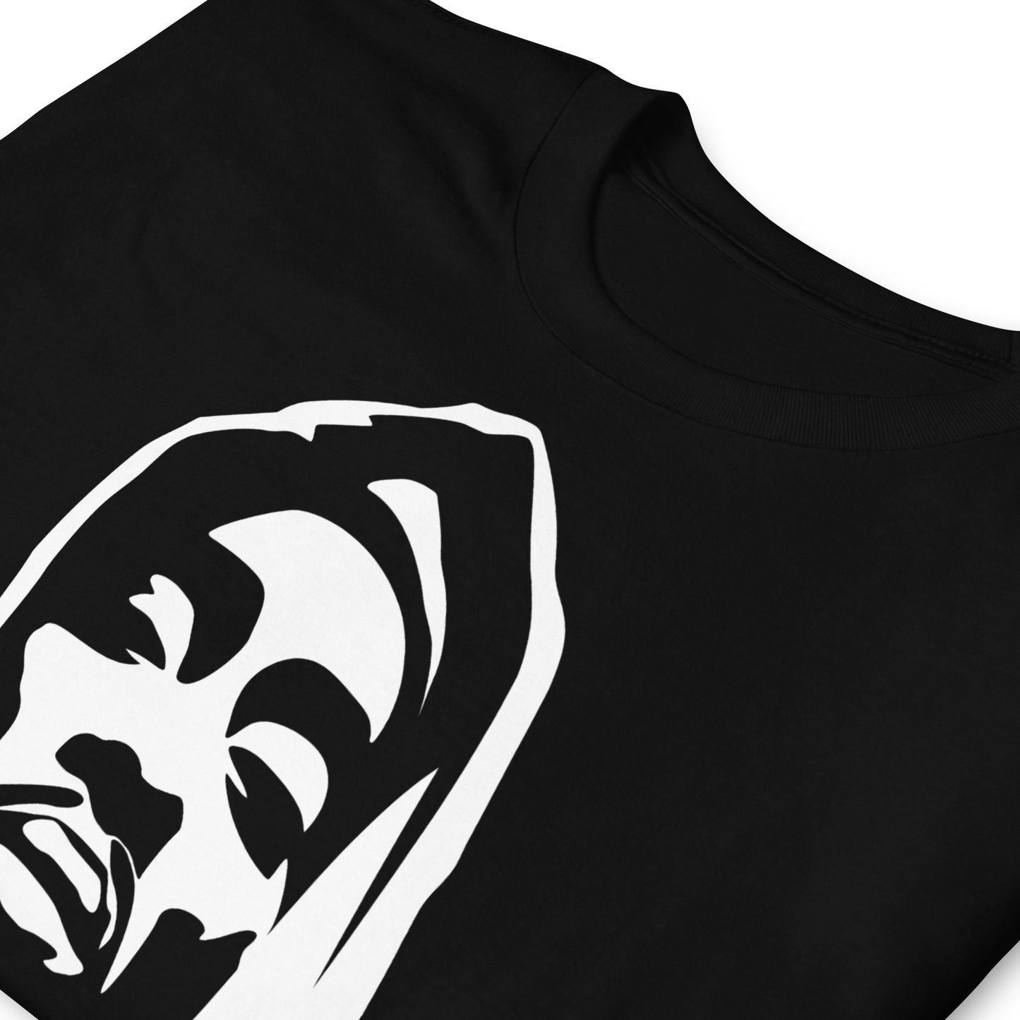 detalle de camiseta only god can judge me negra