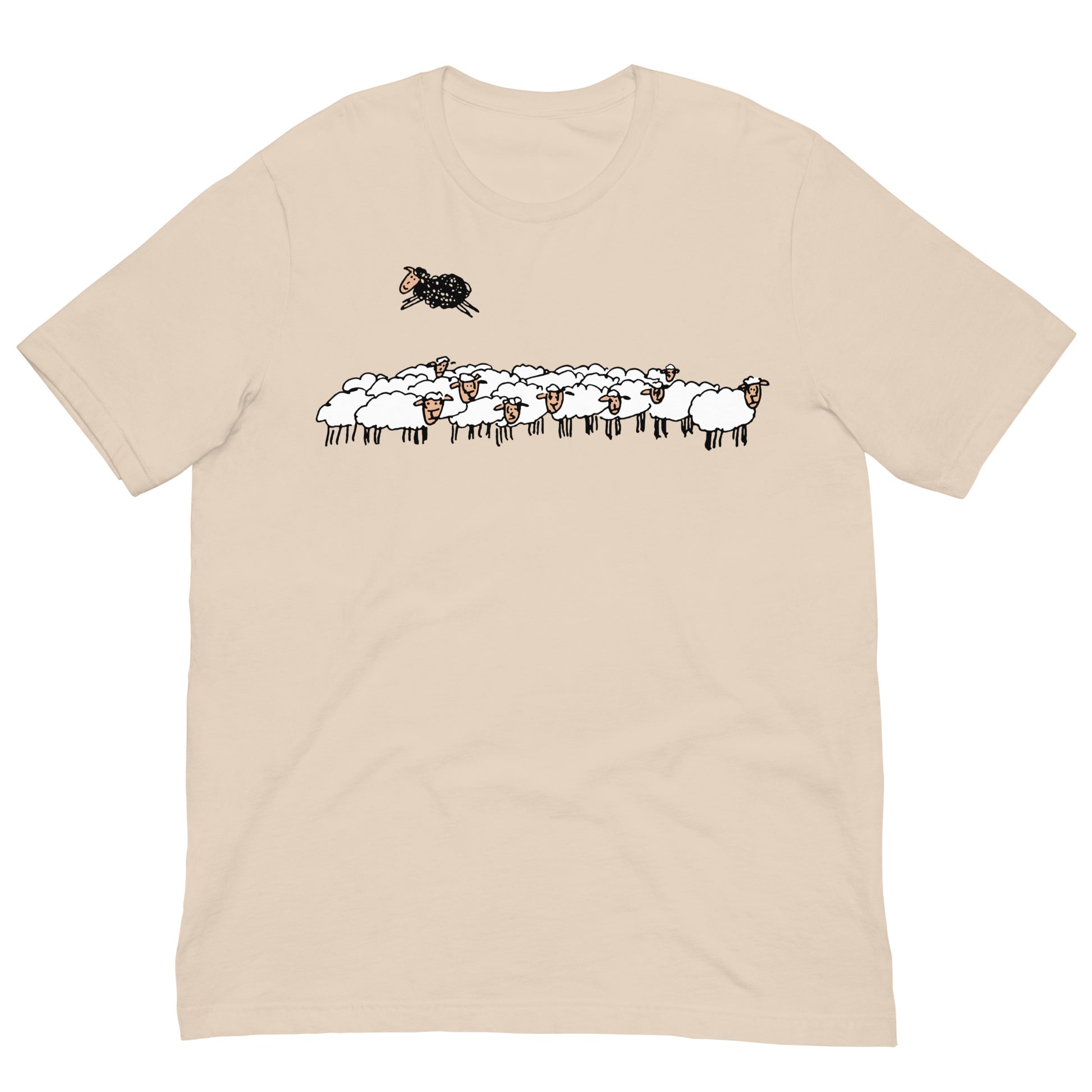 camiseta oveja negra ilustracion beige