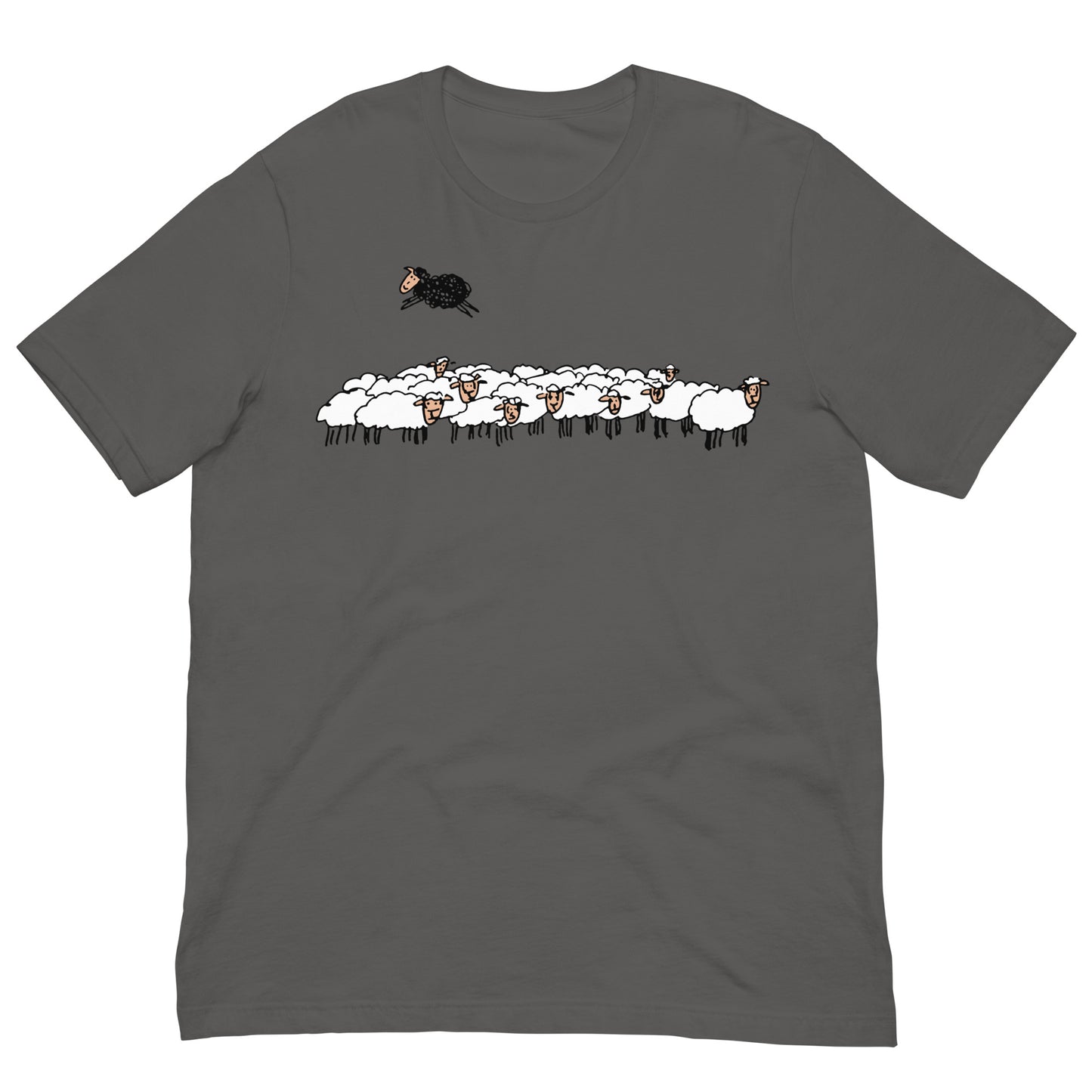 camiseta oveja negra ilustracion gris