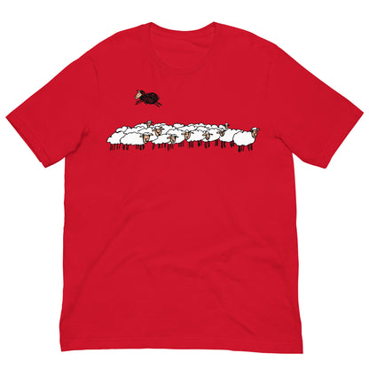 camiseta oveja negra ilustracion rojo