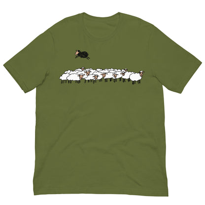 camiseta oveja negra ilustracion verde oliva