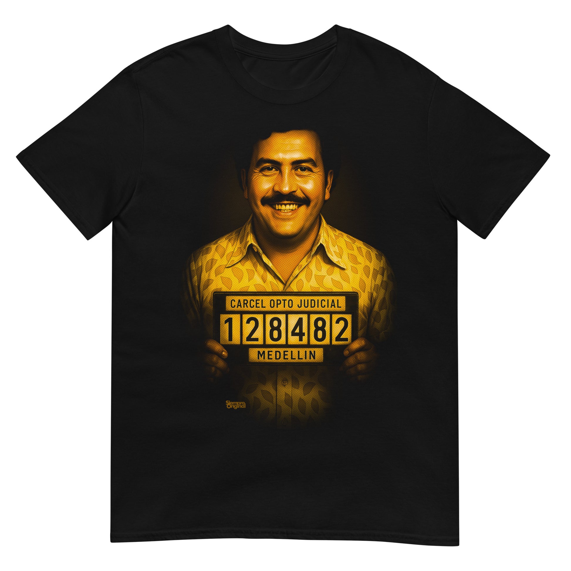 camiseta pablo escobar foto carcel medellin negra