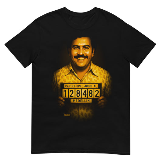 camiseta pablo escobar foto carcel medellin urbanwear en color negro
