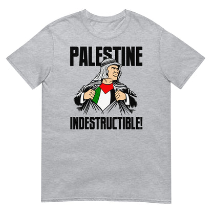 camiseta palestina indestructible gaza israel en color gris