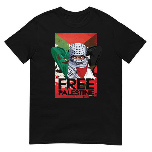camiseta palestina libre free palestine gaza israel en color negro