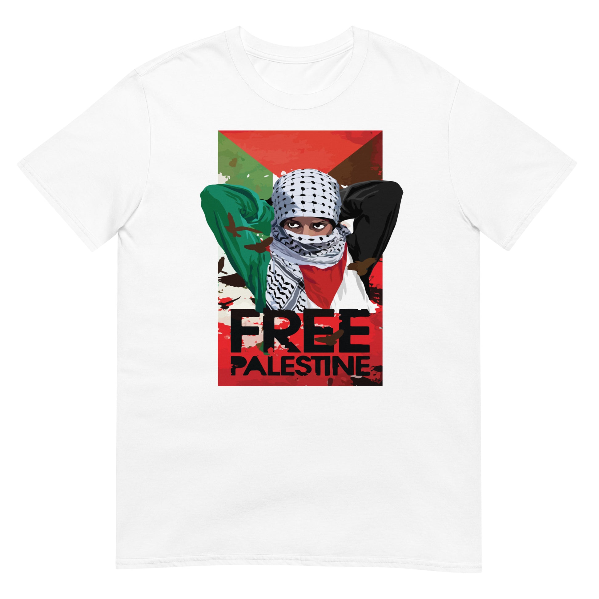 camiseta palestina libre free palestine gaza israel en color blanco