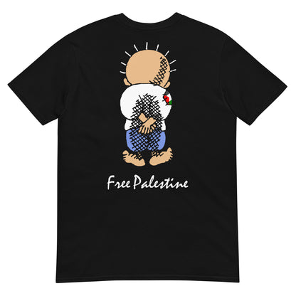camiseta palestina libre handala negra