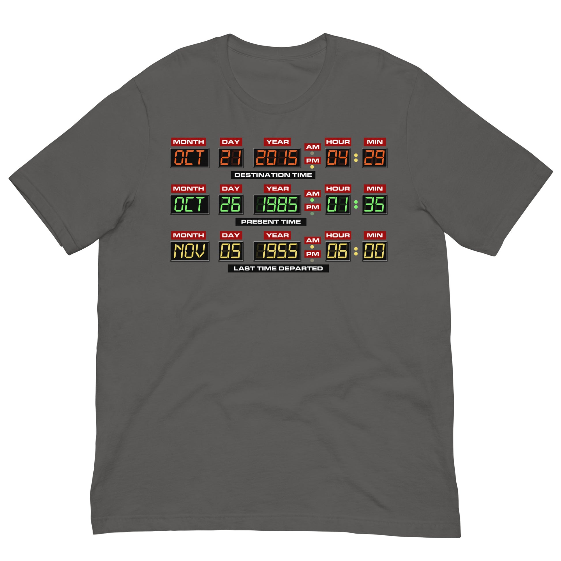 camiseta panel de control delorean regreso al futuro en color gris