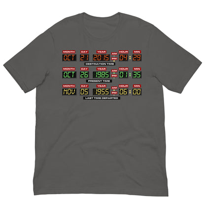 camiseta panel de control delorean regreso al futuro en color gris