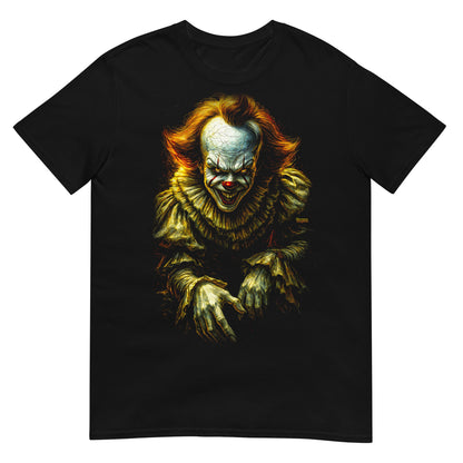 Camiseta negra Payaso Siniestro inspirada en Pennywise de IT
