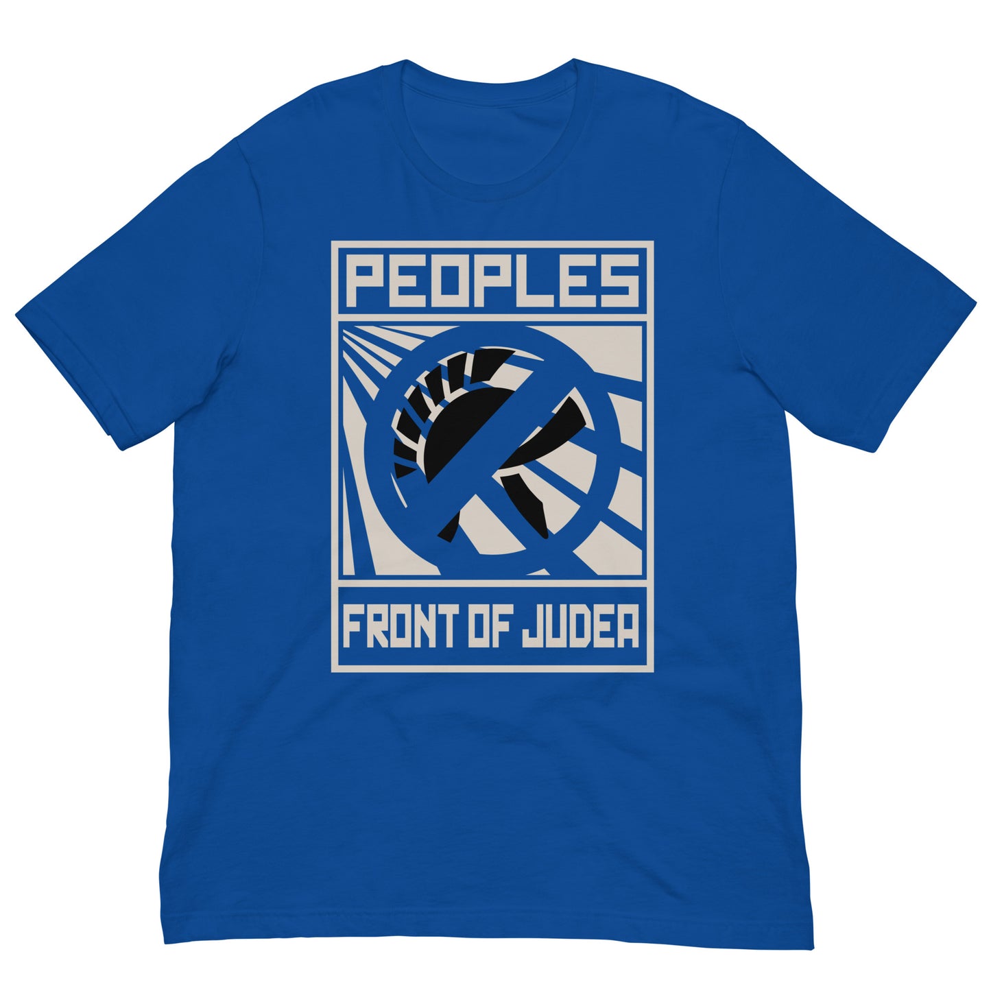camiseta frente popular de judea la vida de brian azul royal