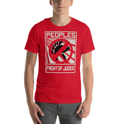 hombre con camiseta frente popular de judea la vida de brian roja