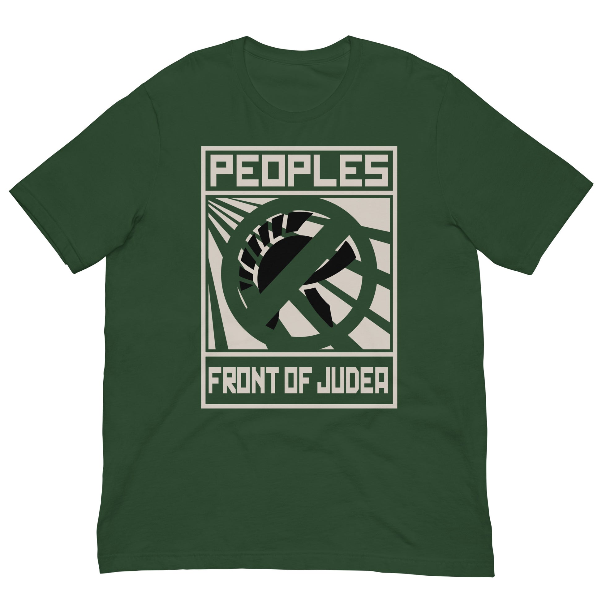 camiseta frente popular de judea la vida de brian verde botella