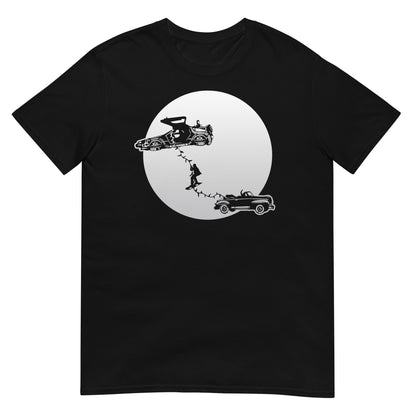 camiseta persecucion tiempo regreso al futuro negra