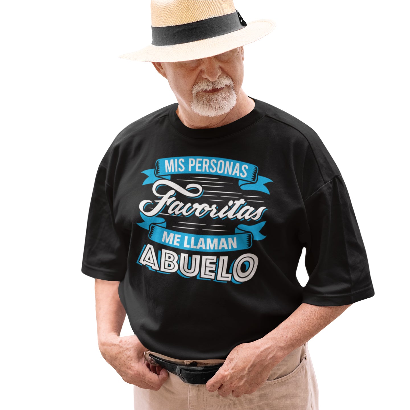 hombre con camiseta mis personas favoritas me llaman abuelo negra