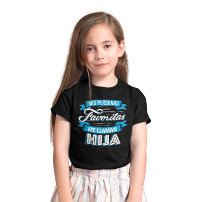 nina con camiseta infantil mis personas favoritas me llaman hija negra