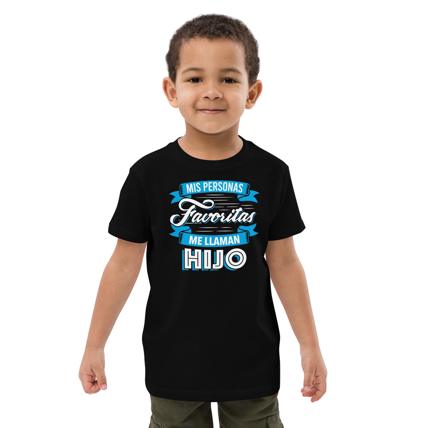niño con camiseta infantil mis personas favoritas me llaman hijo negra