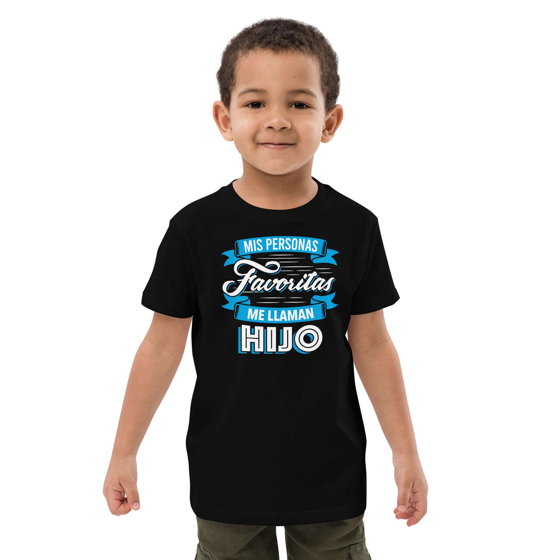 niño con camiseta infantil mis personas favoritas me llaman hijo negra