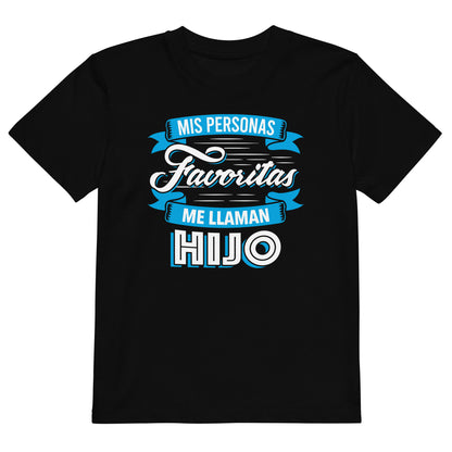 camiseta infantil mis personas favoritas me llaman hijo negra