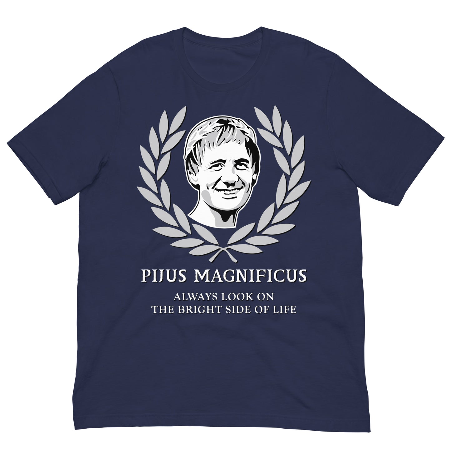 camiseta pijus magnificus la vida de brian azul marino
