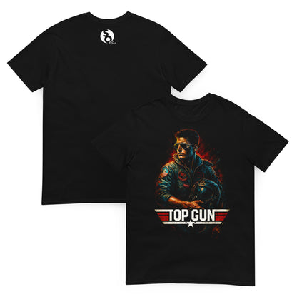 camiseta piloto maverick top gun delante y detras negra