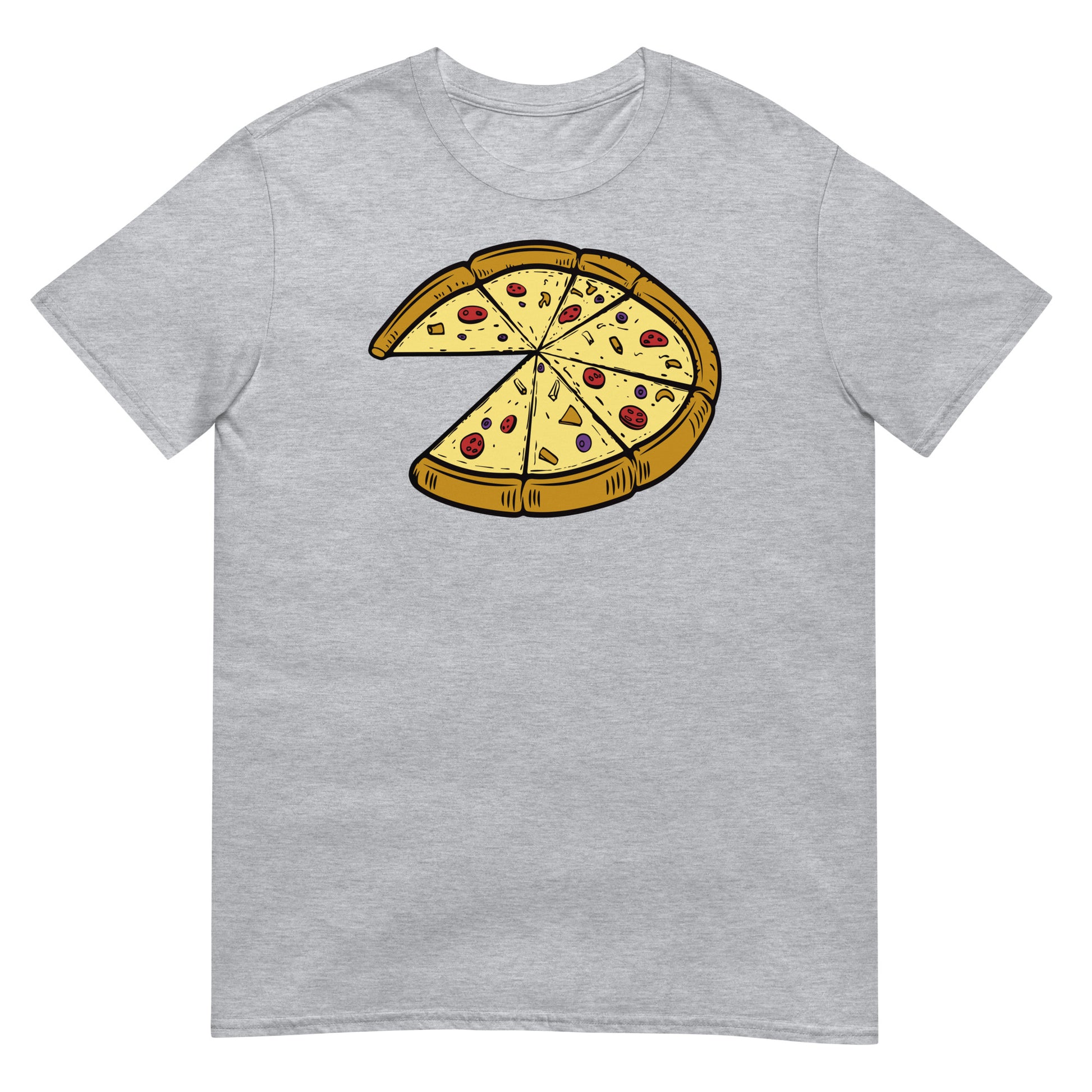 camiseta pizza en color gris