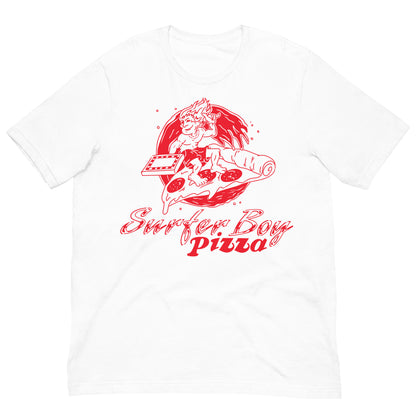 camiseta pizzeria surfer retro blanca