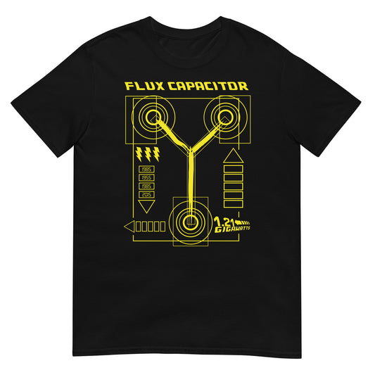camiseta plano condensador de fluzo regreso al futuro en color negro