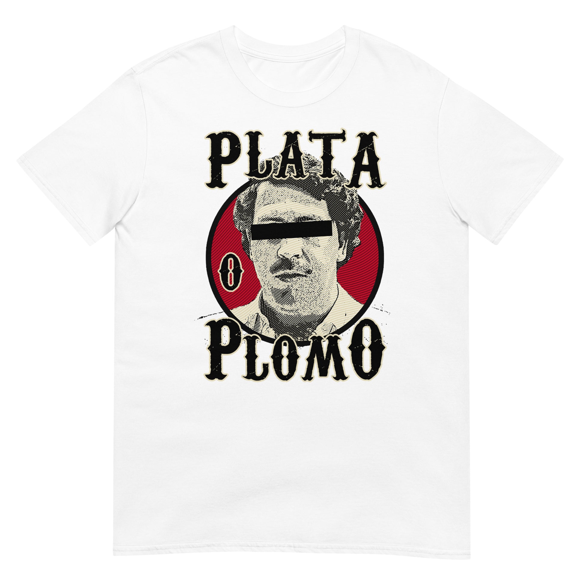 camiseta plata o plomo pablo escobar blanca