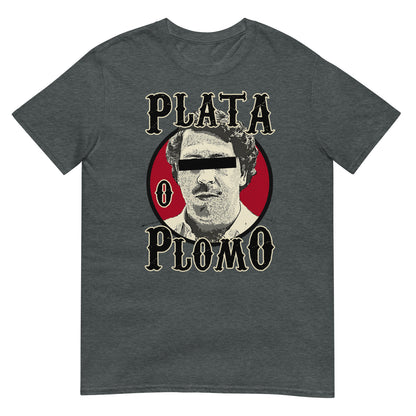 camiseta plata o plomo pablo escobar gris oscuro