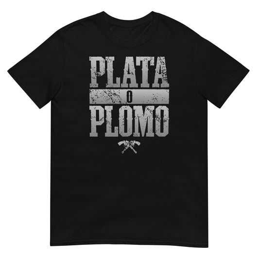 camiseta plata o plomo escobar negra