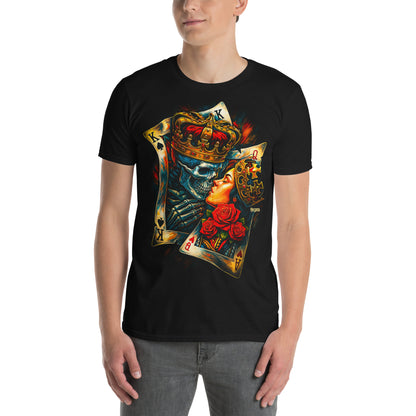 hombre con camiseta poker amor eterno negra