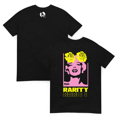 camiseta pop art marilyn monroe flores delante y detras negra