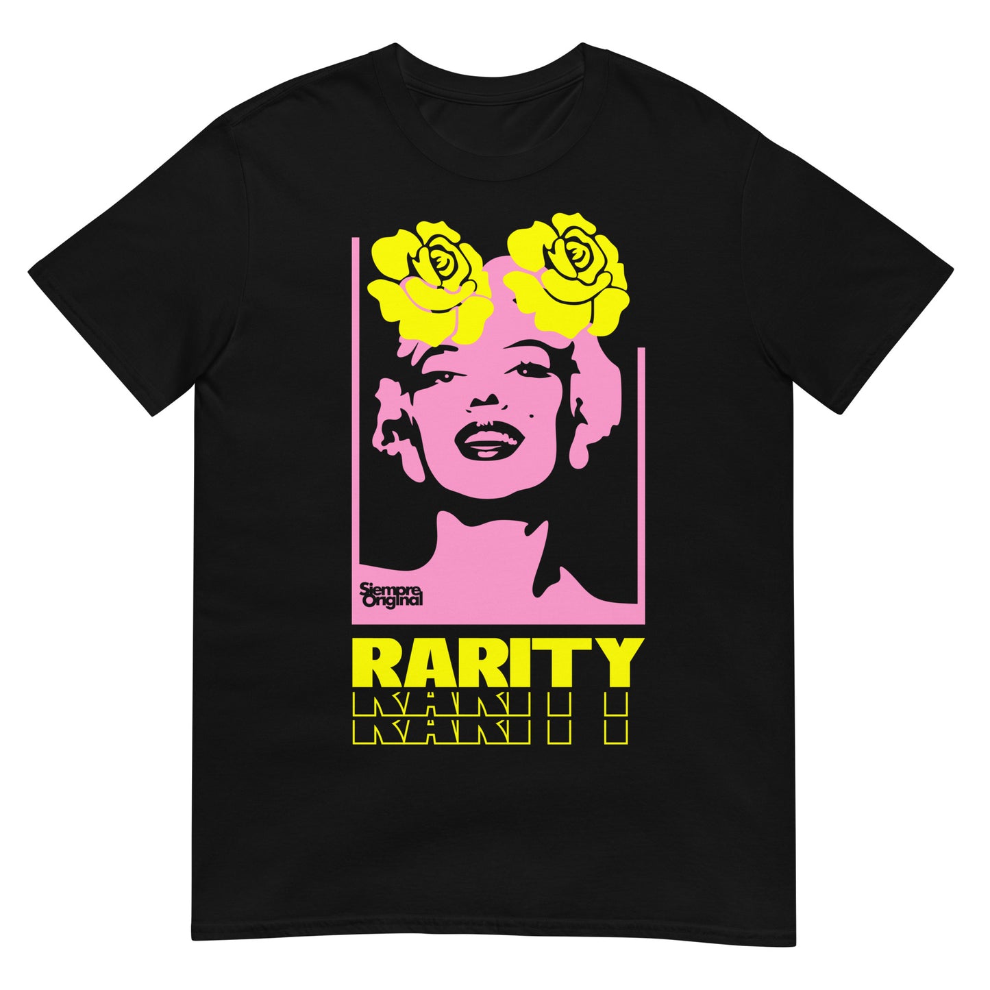 camiseta pop art marilyn monroe flores negra