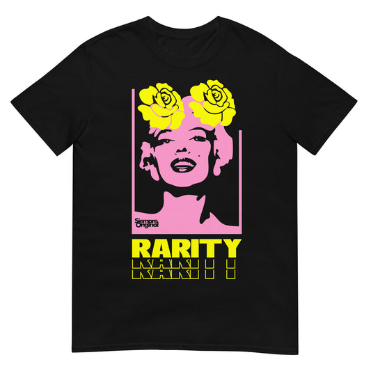 camiseta pop art marilyn monroe flores negra