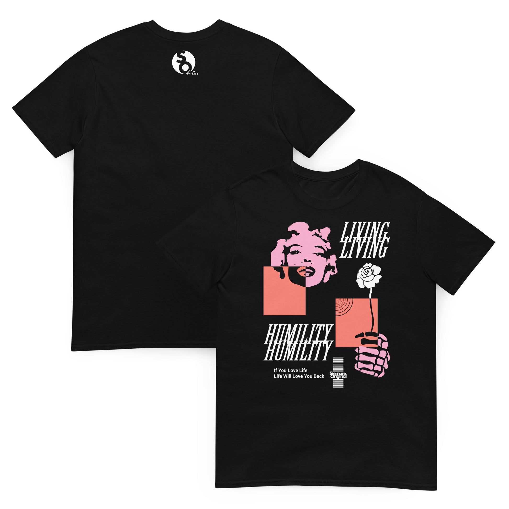 camiseta pop art marilyn monroe delante y detras negra