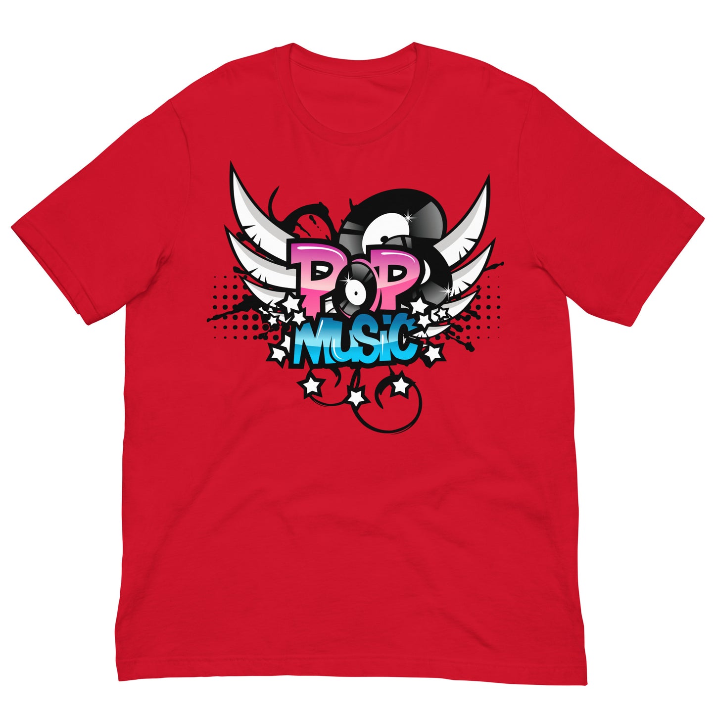 camiseta pop music roja